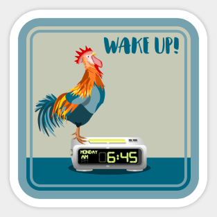 Rooster Alarm Clock Sticker